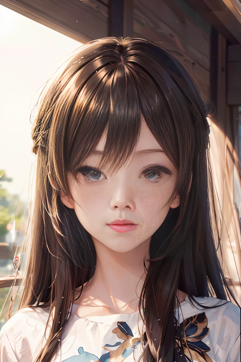 anime girl with long hair and blue eyes in a white shirt, anime moe artstyle, anime style 4 k, extremely cute anime girl face, anime visual of a cute girl, beautiful anime portrait, cute anime girl portraits, cute natural anime face, painted in anime painter studio, pretty anime face, realistic young anime girl, cute anime girl portrait, detailed portrait of anime girl, BEST quality, very detailed hair, fine hair, real hair, high detail, masterpiece, best quality, very detailed eyes, beautiful eyes, round pupils, shining eyes, real eyes, eyes are not empty, eyes are colorless, colorful eyes, high detail, masterpiece, best quality, smooth skin, glowing skin, white skin, very detailed skin, real skin, high detail, masterpiece, best quality, very detailed face, glowing face, round head, perfect face, beautiful face, japanese face,  innocent face, face natural, smiling, real face, high detail, masterpiece, best quality, very detailed lips, beautiful lips, glowing lips, lip shape detail, high detail, masterpiece, best quality image, best quality image, not blurry image, highly detailed image, image high resolution, high detail, masterpiece, best quality, very detailed and environment, very detailed and real background, high detail, masterpiece, best quality very detailed light, real light, high detail, masterpiece, high quality picture, beautiful girl, teen, young, 16 years old, girl and image masterpiece