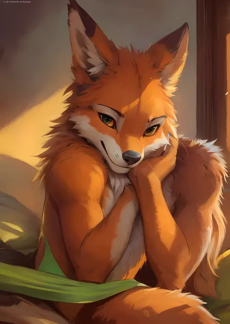beautiful and detailed portrait of a (((feminine))) male anthro orange lizard, kenket, Ross Tran,ruan jia, uploaded to e621, zaush, foxovh, cinematic lighting, green thong ,(((confident, seductive))) smile bedroom, (((laying on))) bed, pillows, spreading t...