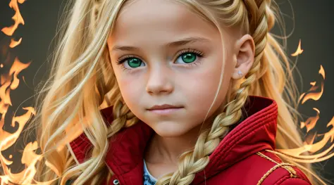 Portrait Of 10 Year Old Russian Blonde Girl With Long Hair, Hair