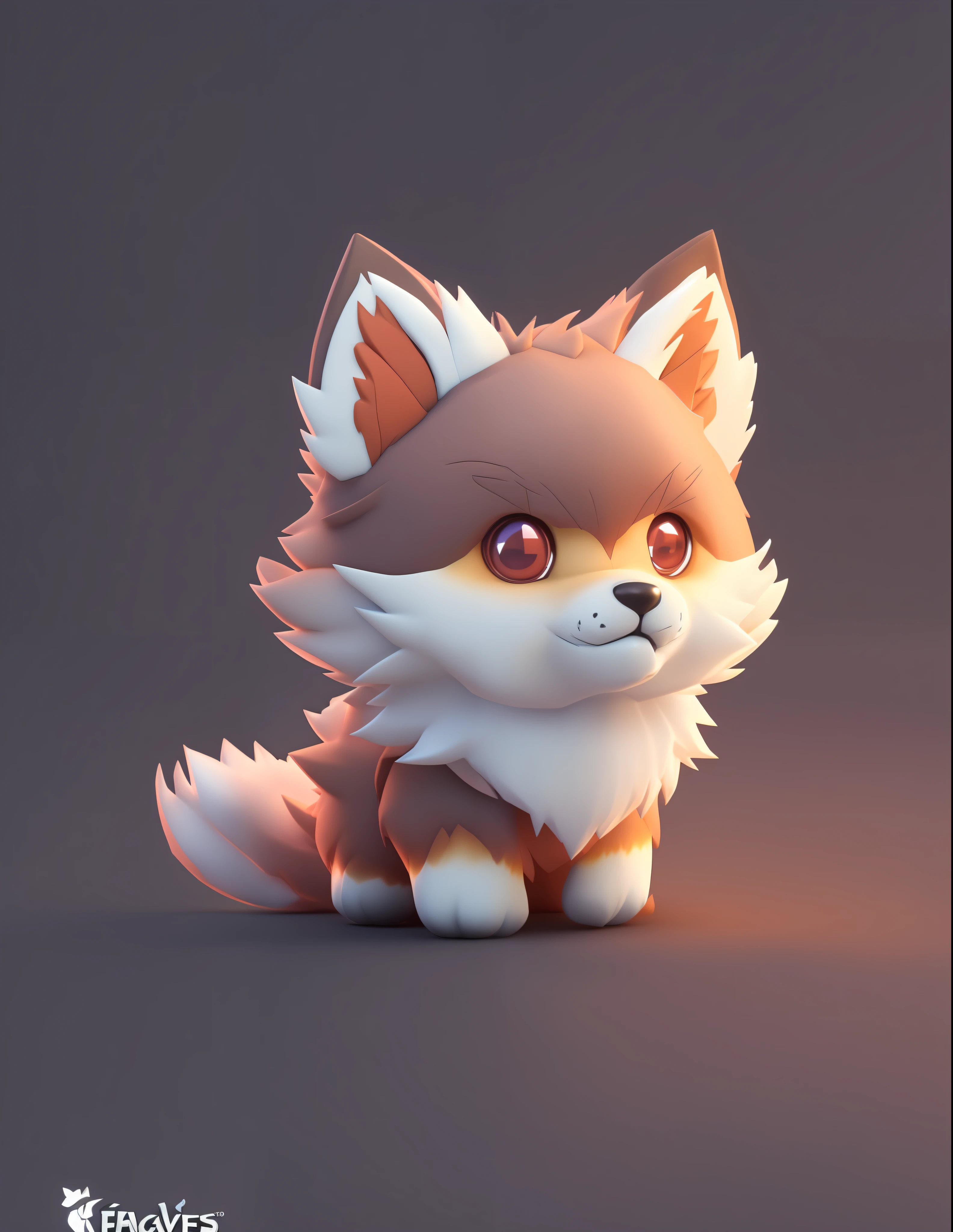 一只毛茸茸的小狐狸坐在深色表面上的卡通插图, 可爱细致的数字艺术, 可爱的 3d 渲染, 可爱的数字绘画, 可爱的数字艺术, 等距 3d 幻想可爱的小狗, 来自英雄联盟的狐狸, 可爱的狐狸, 3 d 渲染风格, 风格化 3d 渲染, 搅拌机 eevee 渲染, 风格化为 3D 渲染