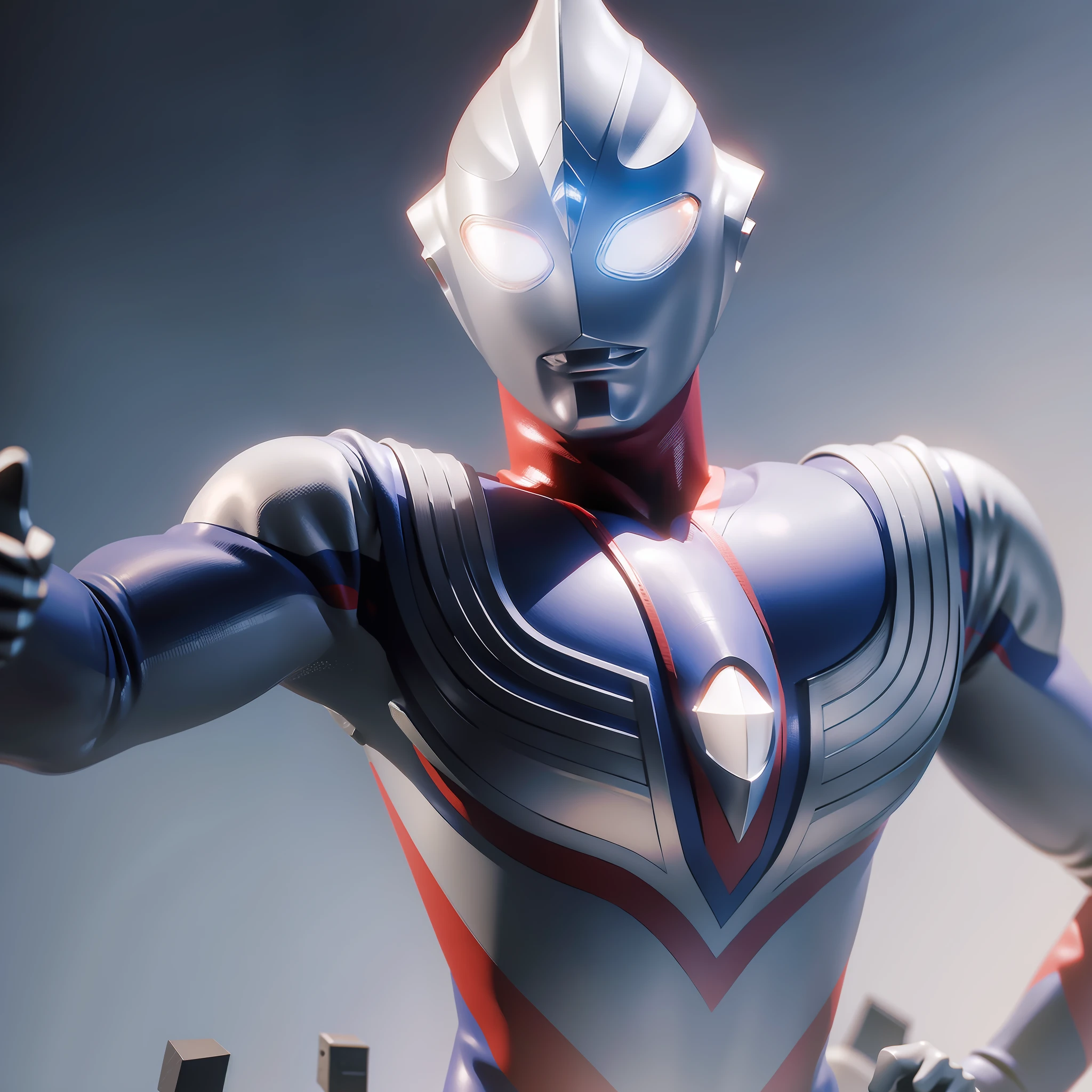 crie ultraman Tiga em posição de combate para impressão 3D