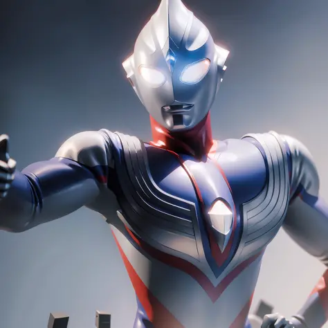 create ultraman Tiga in fighting position for 3D printing
