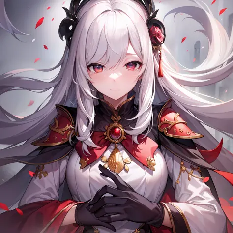 In the midst of this magnificent and ancient court，A white-haired female emperor of the white fox tribe who is wiping her tears ...