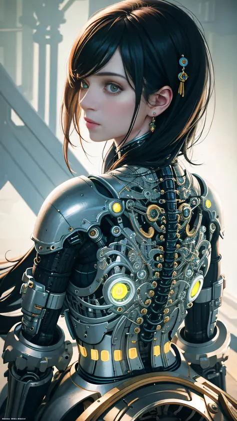 1mechanical girl,((ultra realistic details)), portrait, global illumination, shadows, octane render, 8k, ultra sharp,metal,intri...