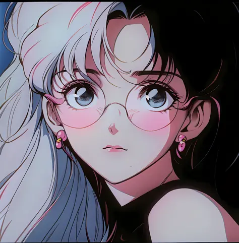 Anime girl with long pink hair looking at the camera, 8 0 s anime vibe, 8 0 s anime art style, in the art style of 8 0 s anime, 9 0 s anime aesthetic, retro anime girl, 1980's anime style, 9 0 s anime art style, 8 0 s anime style, an retro anime image，maxi...
