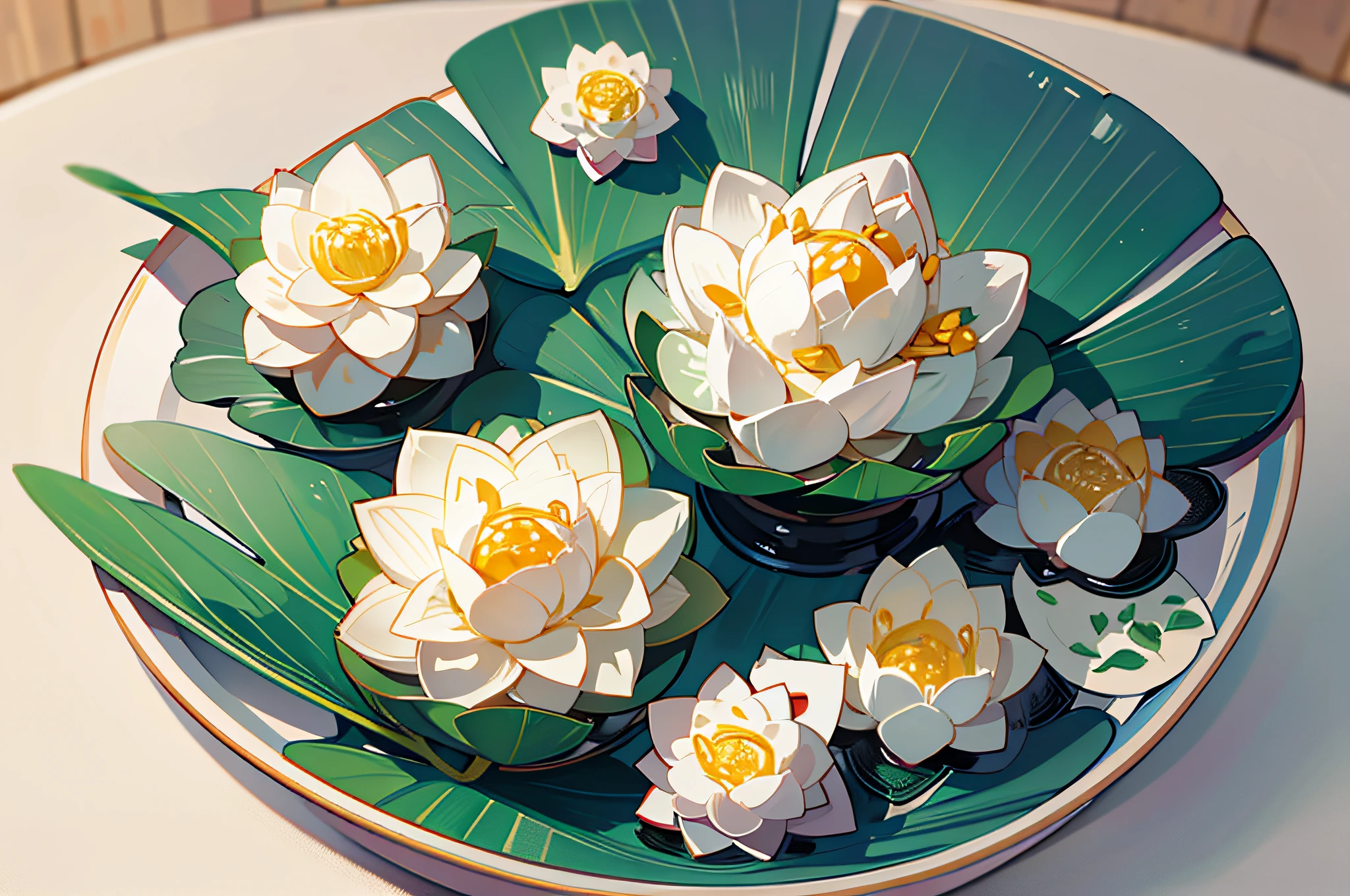 Albóndigas de arroz con hojas de loto