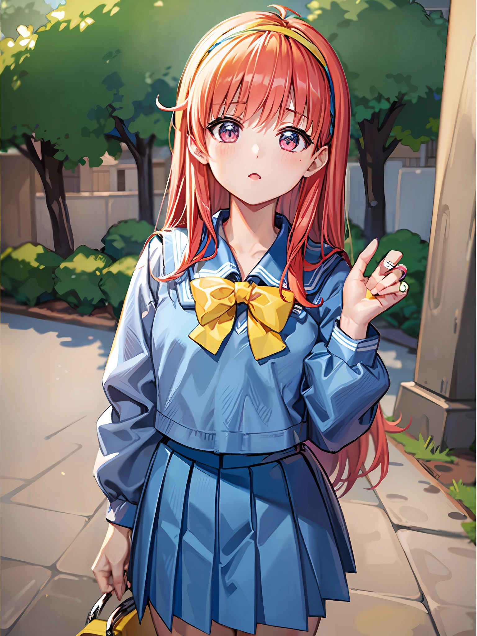 blue school uniform