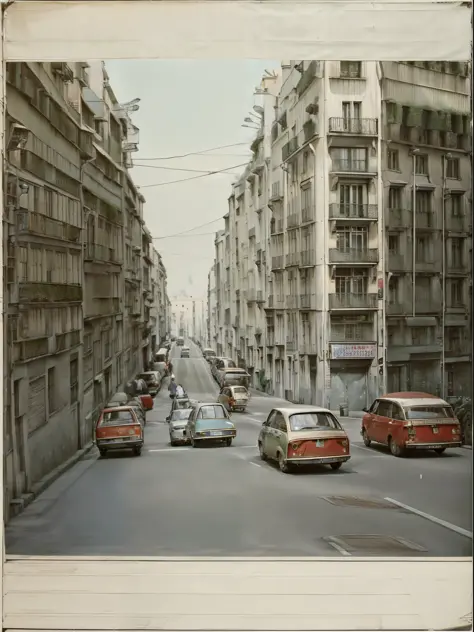 Scenery of Paris in the 1970s, vintage photo