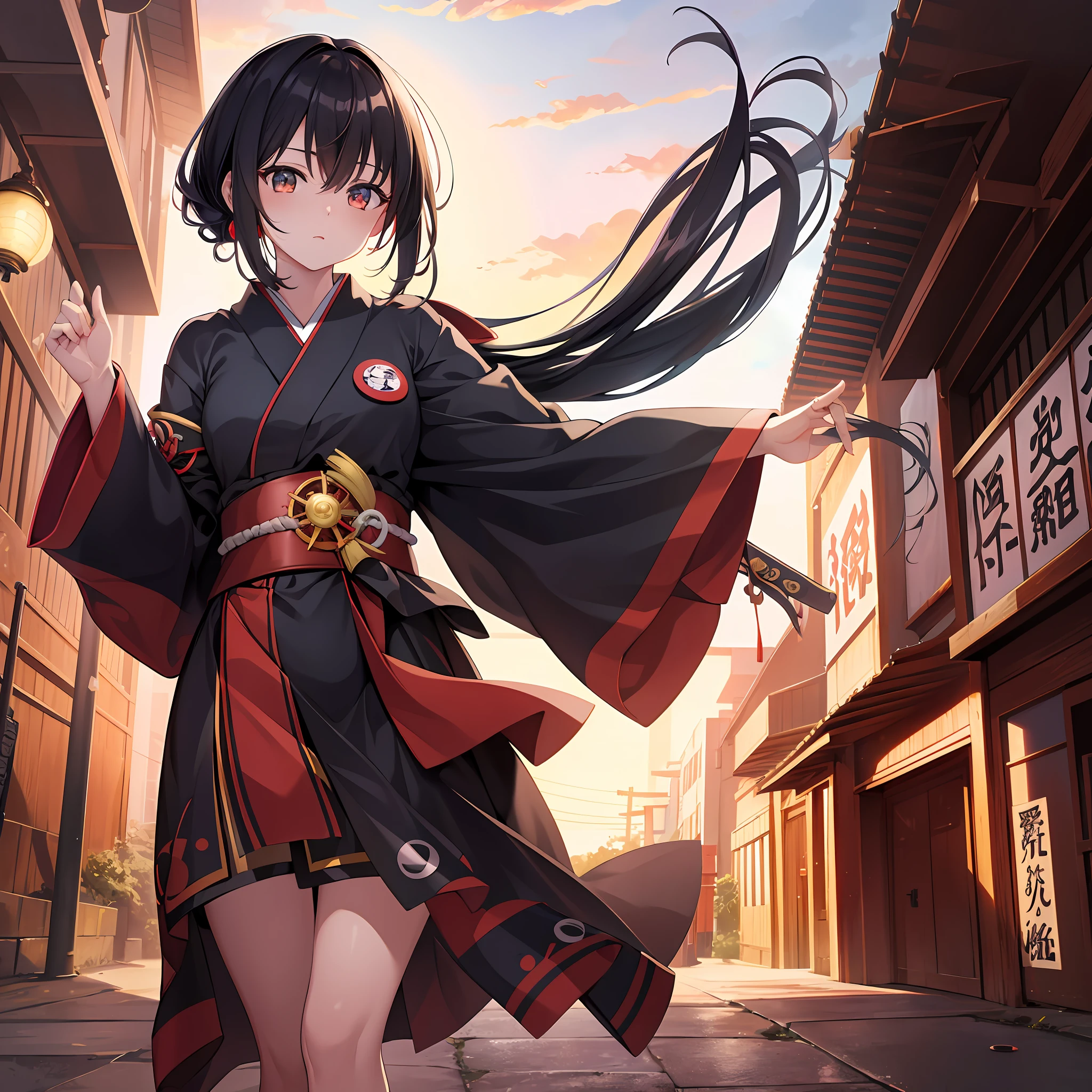 absurdity, masterpiece, best quality, ultra high quality cg, 8k, 2020s anime screenshot, 1girl, solo, black hair, ancient japan, shaman, himiko, miko, shintoism, ritual, total solar eclipse, yayoi jidai