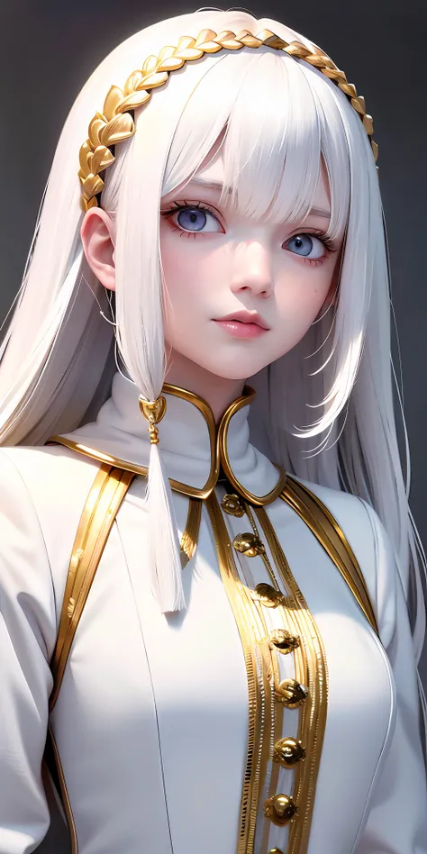 best quality, masterpiece,white hair, gold eyes,white clothes - SeaArt AI