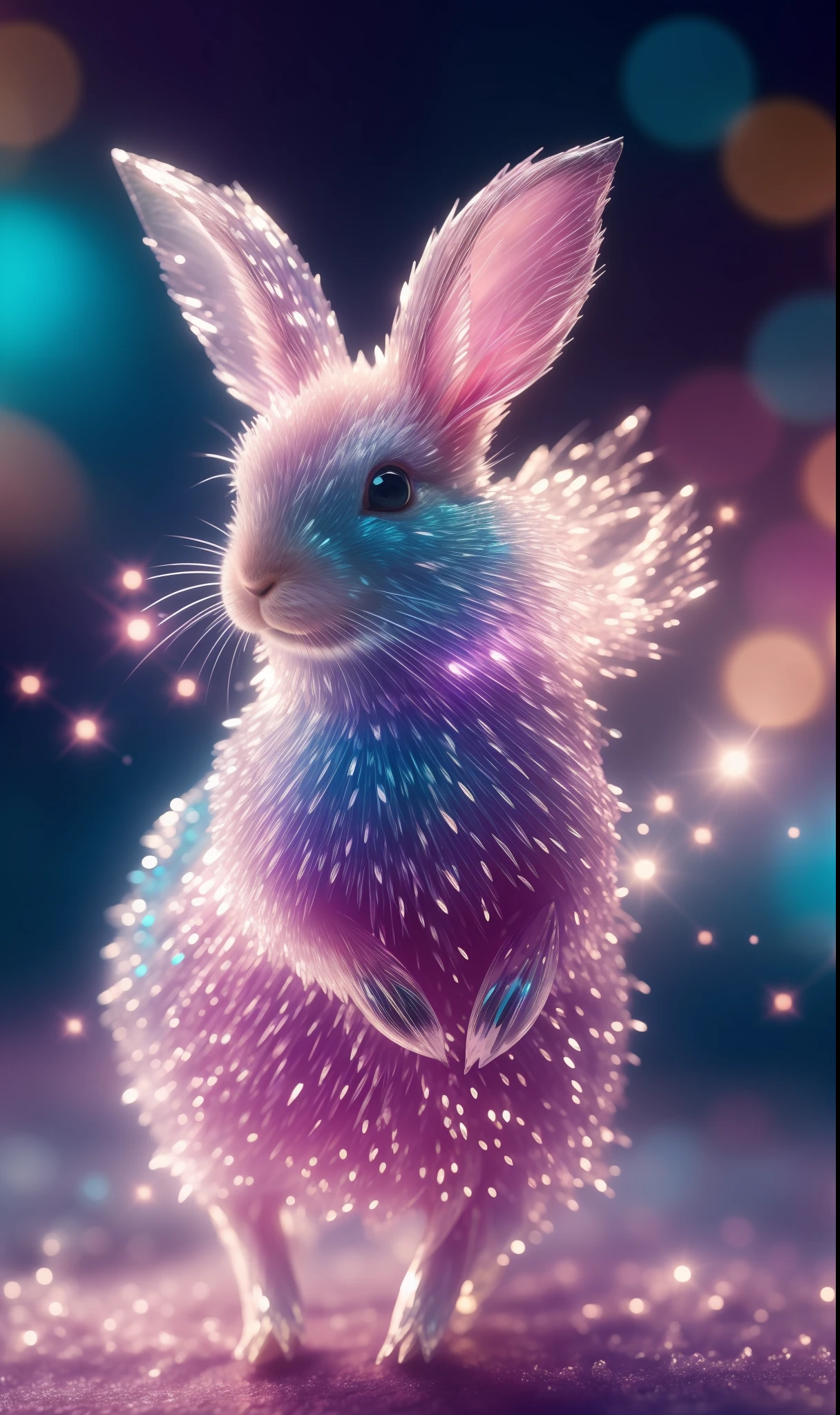 crystal fantasy, close-up, crystal rabbit running on the lake,
fantasy, galaxy, transparent,
sparkle, bokeh, sparkle, stunning, colorful, shallow depth of field, magic photography, dramatic lighting, photorealism, ultra detail, 4K, depth of field, high resolution