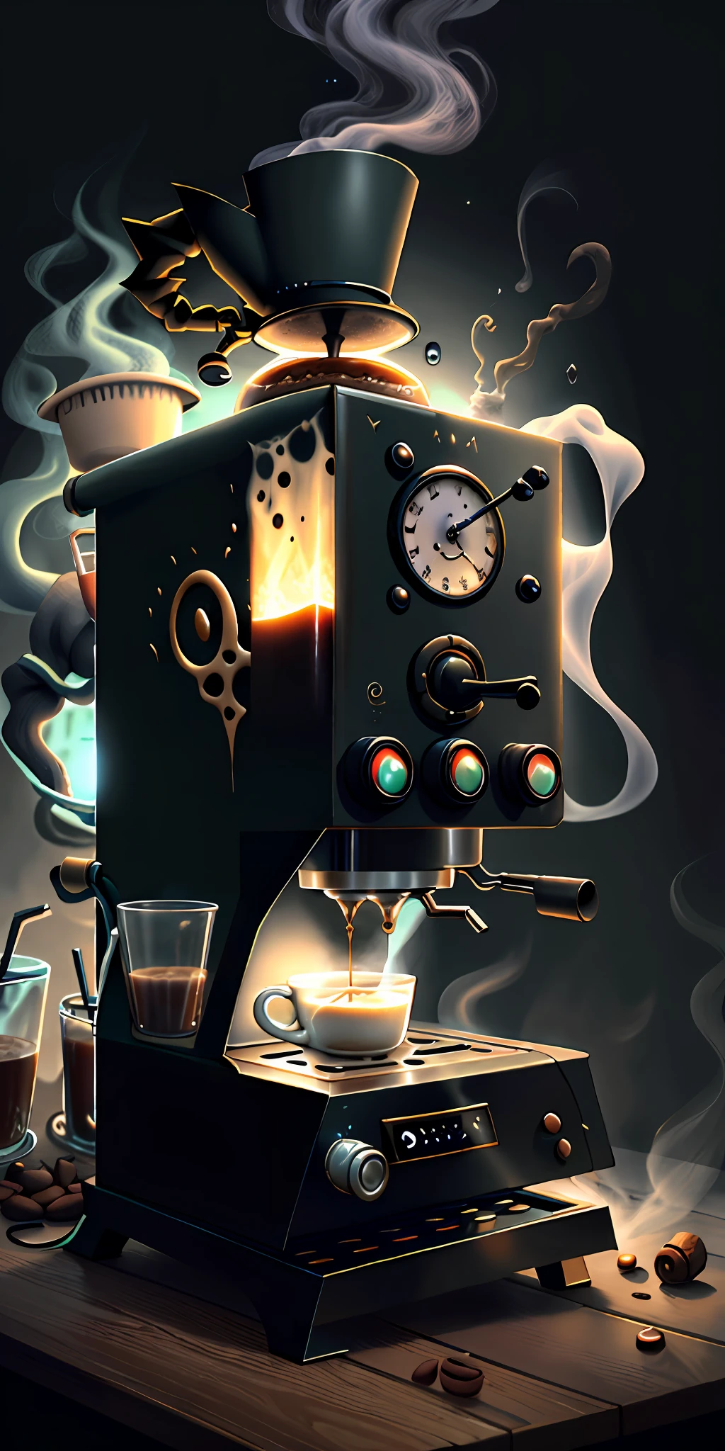 آلة القهوة WitchcraftPunkAI