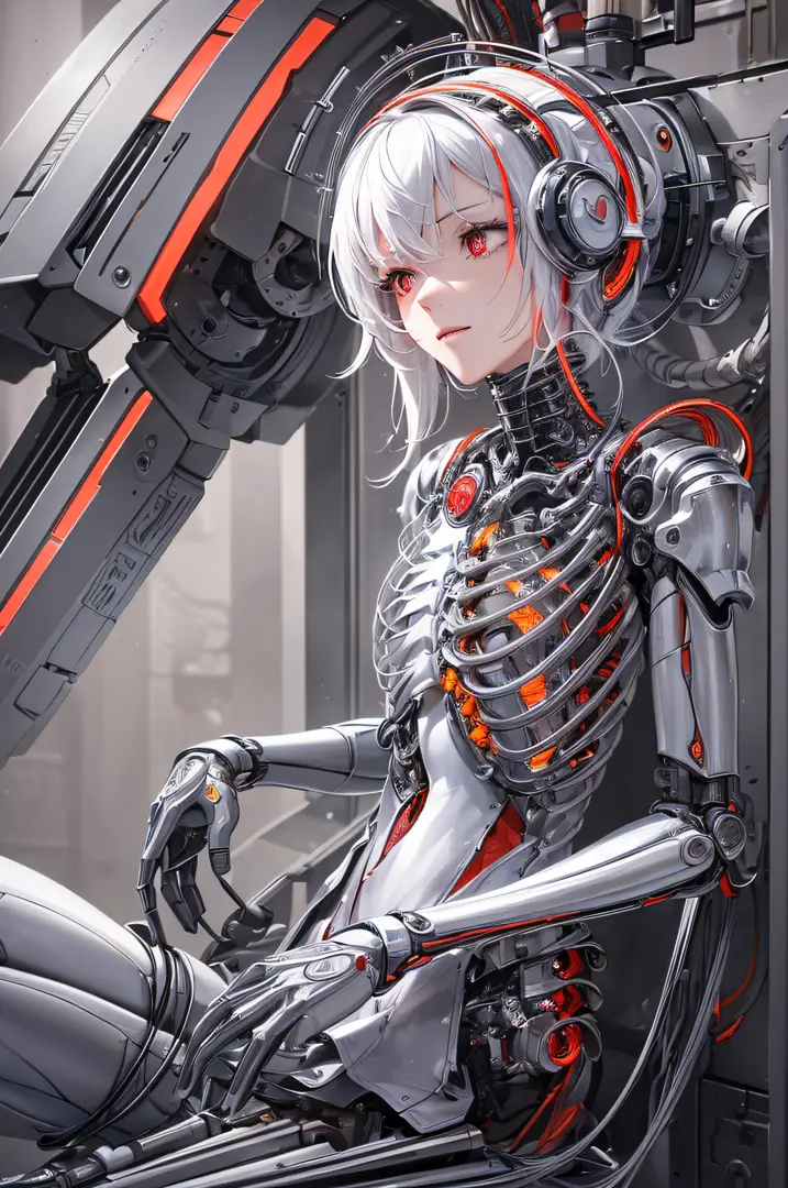((((masterpiece))), ((best quality))), ((ultra-detailed)), (CG illustration), ((extremely delicate and beautiful)),(side),cinematic light, ((1 mechanical man)), single, full-body, (machine-made joint: 1.2), ((mechanical limbs)), (blood vessels connected to...