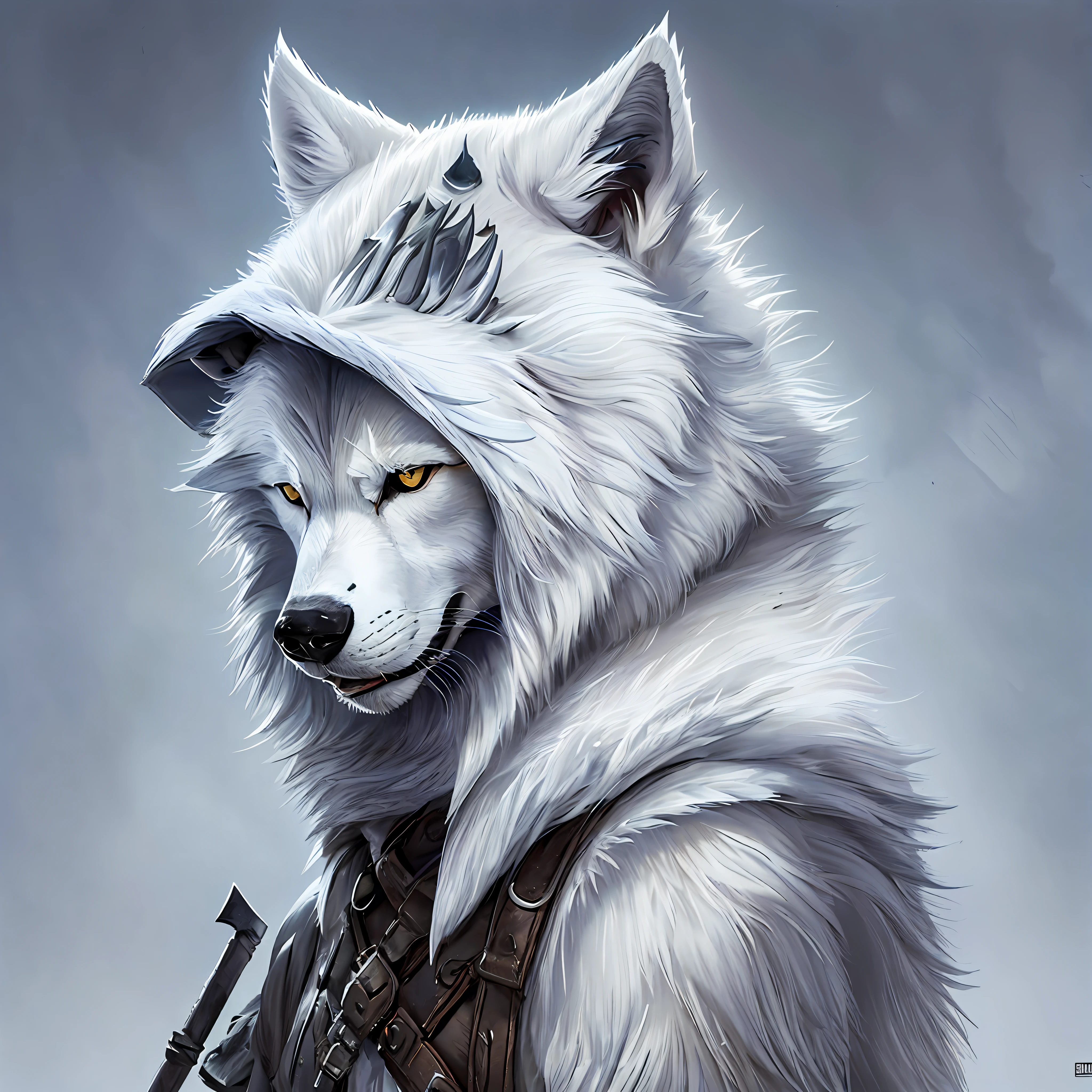 Loup de la mort,loup blanc avec capuche,Faucille,pixels,pixels image,4k,Images Full HD,image disney --auto --s2