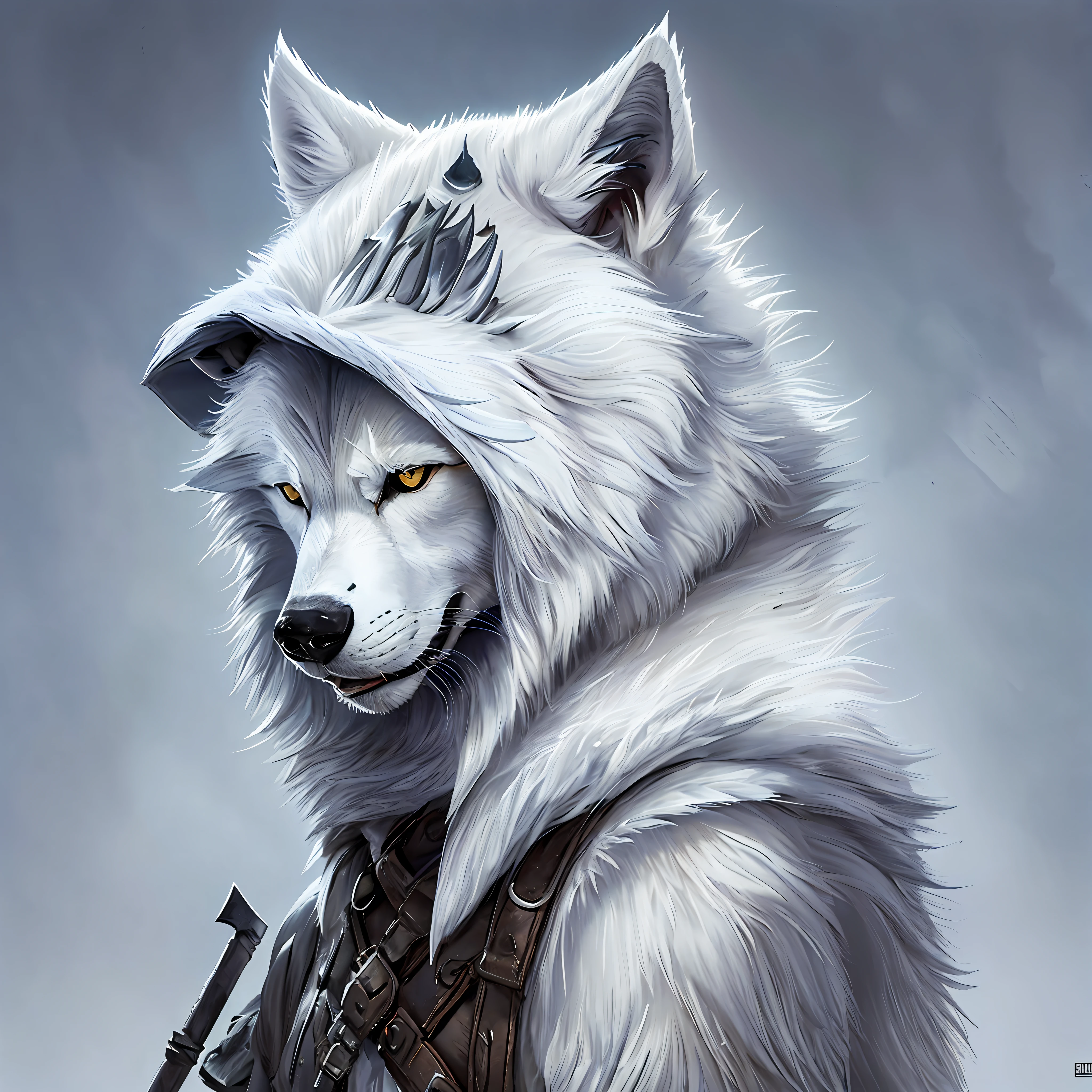 Todeswolf,Weißer Wolf mit Kapuze,Sichel,pixel,pixel image,4k,Full-HD-Bild,Disney-Bild – Auto – S2