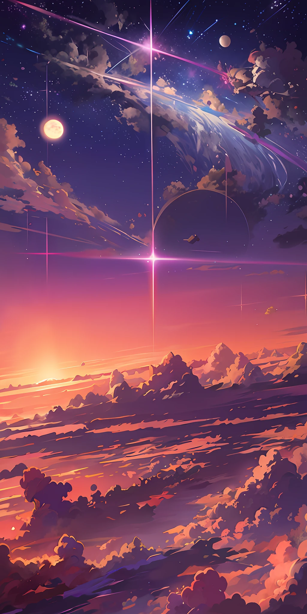 Anime Anime-Hintergrundbilder mit Blick auf den Himmel und die Sterne, kosmischer Himmel. von Makoto Shinkai, Anime-Kunst-Tapete 4k, Anime-Kunst-Hintergrundbild 4K, Anime-Kunst-Tapete 8 k, Anime Himmel, tolle Tapete, Anime-Tapete 4k, Anime-Hintergrundbild 4k, 4K-Anime-Hintergrundbild, Makoto Shinkai Cyril Rolando, Anime-Hintergrundkunst