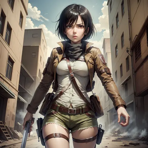 Do an art of the character Mikasa Ackerman In the Fourth Season of the anime series: Attack On Titan --auto --s2