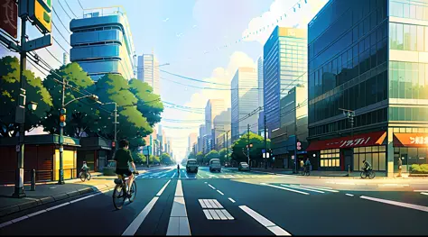 (bike: 1.5), (realistic bike: 1.5), (realistic cyclist: 1.5), solo cyclist, tokyo, shibuya, urban architecture, japan, night, sh...