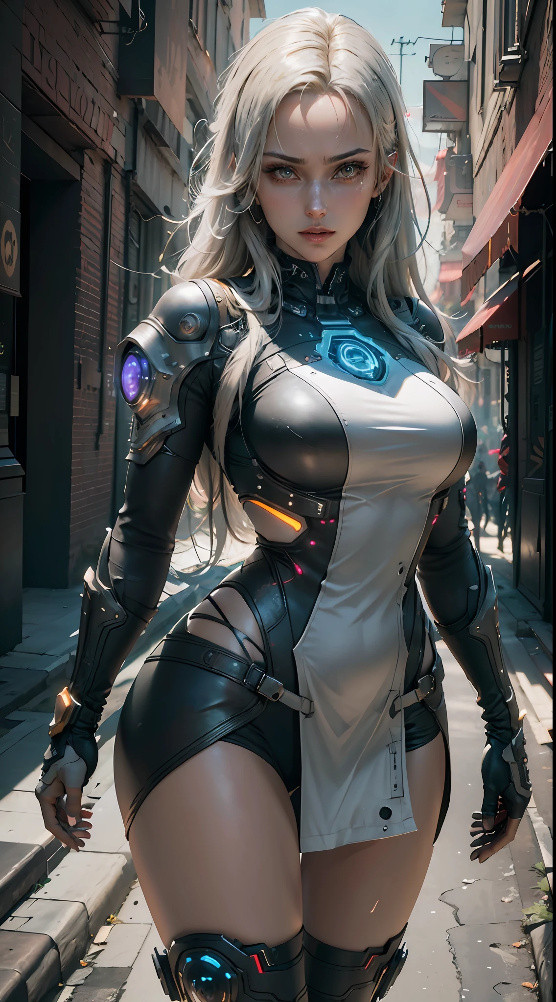 ((Best quality)), ((masterpiece)), (detailed:1.4), 3D, an image of a beautiful cyberpunk female,HDR (High Dynamic Range),Ray Tracing,NVIDIA RTX,Super-Resolution,Unreal 5,Subsurface scattering,PBR Texturing,Post-processing,Anisotropic Filtering,Depth-of-field,Maximum clarity and sharpness,Multi-layered textures,Albedo and Specular maps,Surface shading,Accurate simulation of light-material interaction,Perfect proportions,Octane Render,Two-tone lighting,Wide aperture,Low ISO,White balance,Rule of thirds,8K RAW,