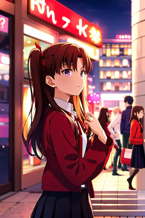 (Representative song: 1.4), (Best quality: 1.4), Rin Tohsaka and Sakura Magiri are shopping together,
((Mato Sakura:1.2), purple...