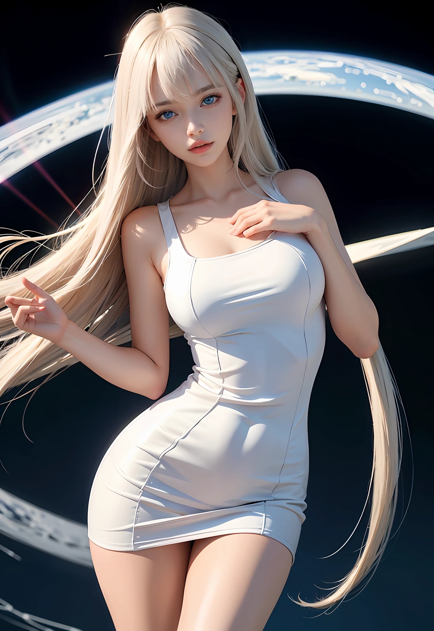 bust shot, sailor suit, uniform, very beautiful 16 year old beautiful girl, shiny dazzling glossy white beautiful skin, beautiful bangs, very long and straight silky beautiful platinum blonde, super long straight hair, eyeliner, beautiful shining clear big blue eyes