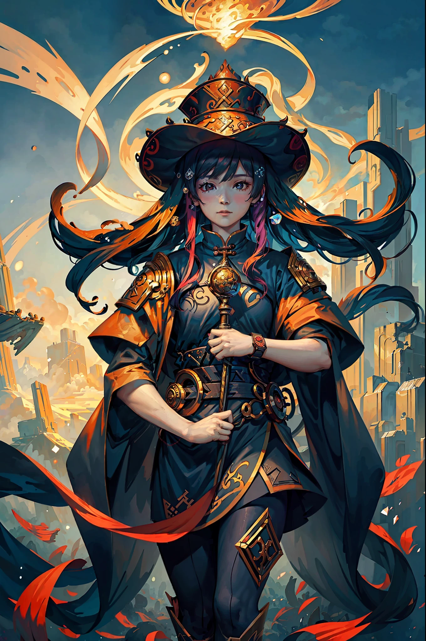(best quality), (ultra detailed), (masterpiece), illustration, chaos, ordinary girl, Wang Yichun, discovered power, control, transform, dark matter"