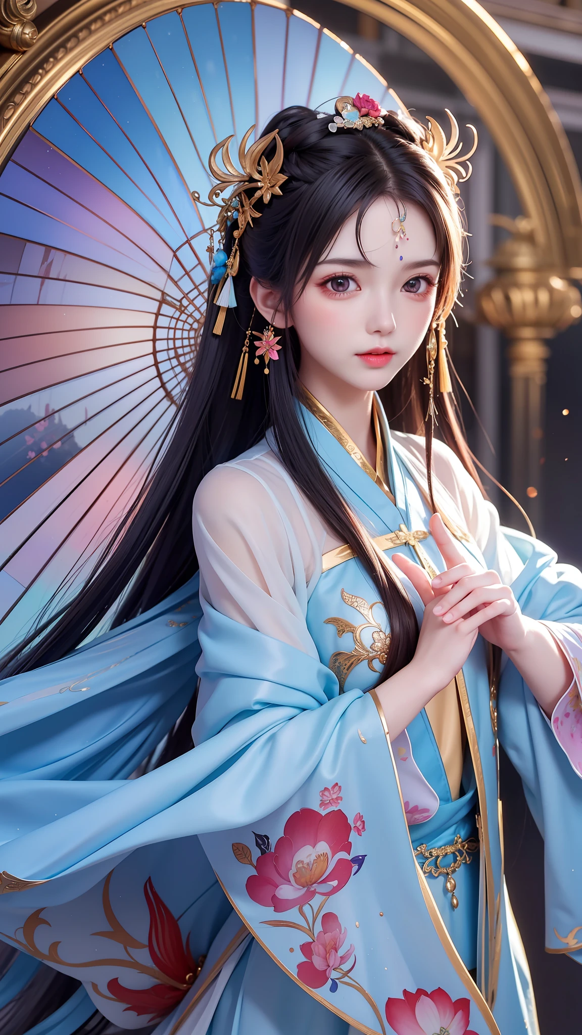 (8k, RAW photo:1.2),best quality, ultra high res,dramatic angle,(fluttered detailed color splashs), (illustration),(((1 girl))),(long hair),(rain:0.9),(hair ornament:1.4),there is an ancient palace beside the girl,chinese clothes,(focus on), color Ink wash painting,(color splashing),colorful splashing,(((colorful))),(sketch:0.8), Masterpiece,best quality, beautifully painted,highly detailed,(denoising:0.6),[splash ink],((ink refraction)), (beautiful detailed sky),moon,highly,detaild,(masterpiece, best quality, extremely detailed CG unity 8k wallpaper,masterpiece, best quality, ultra-detailed),(Lycoris radiata),