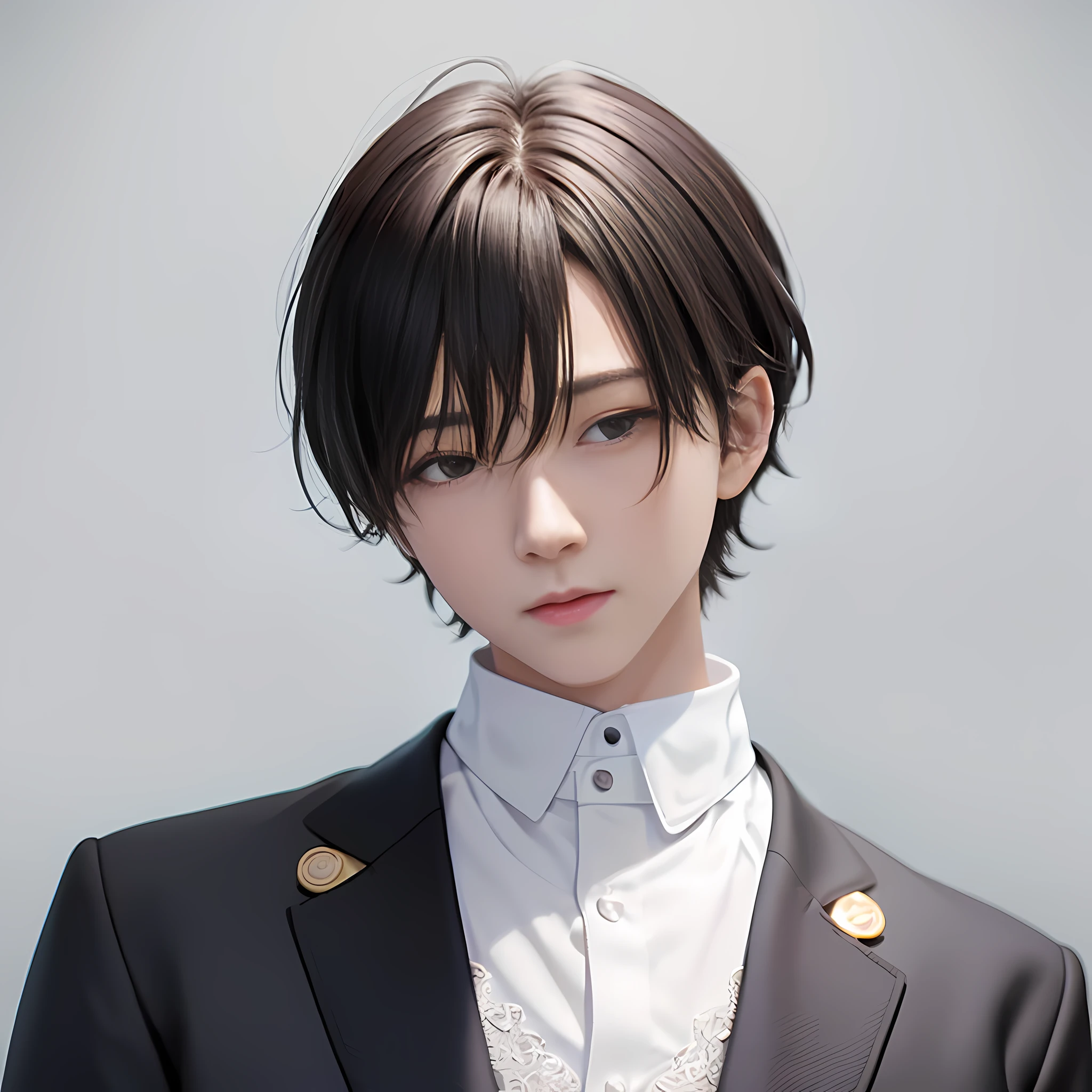 il y a un homme en costume et cravate qui pose pour une photo, Rendu portrait 8k, délicat prince androgyne, style anime 3D réaliste, art cg anime lisse, Anime 3D réaliste, beau prince androgyne, inspiré par Yanjun Cheng, [ Photoréalisme 4K ]!!, Yanjun Chengt, oeuvre d&#39;art dans le style de guweiz