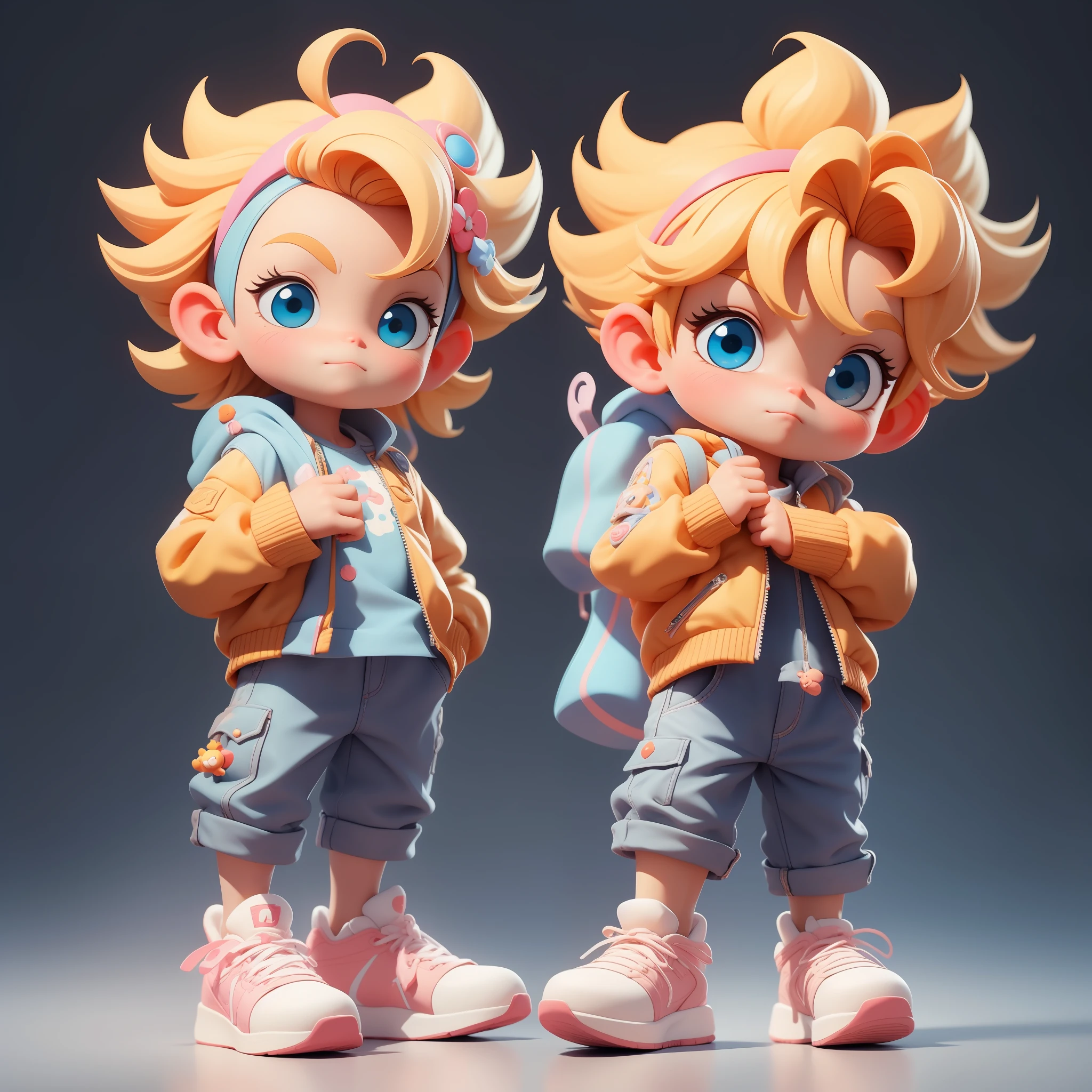 A super cute boy, full body, fantastic cute hair accessories Popmart blind box, IP design, clean bright background 3D rendering, OC rendering, 8k, soft focus, fine gloss super detail --ar 3:6 50 --q 2 --niji 5 --style expressiveness --s 2