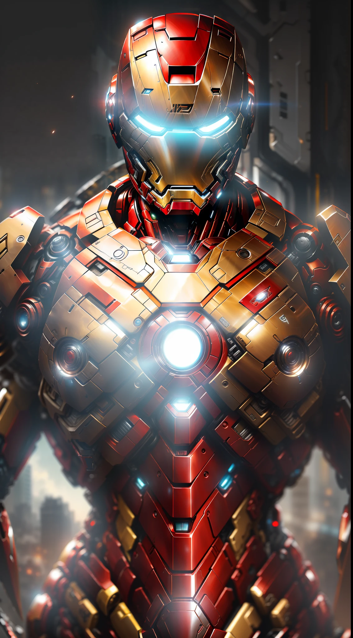 Iron Man 1872 from Marvel photo, biomechanical, complex robot, full growth, hyper-realistic, insane small details, extremely clean lines, cyberpunk aesthetic, a masterpiece presented at Zbrush Central