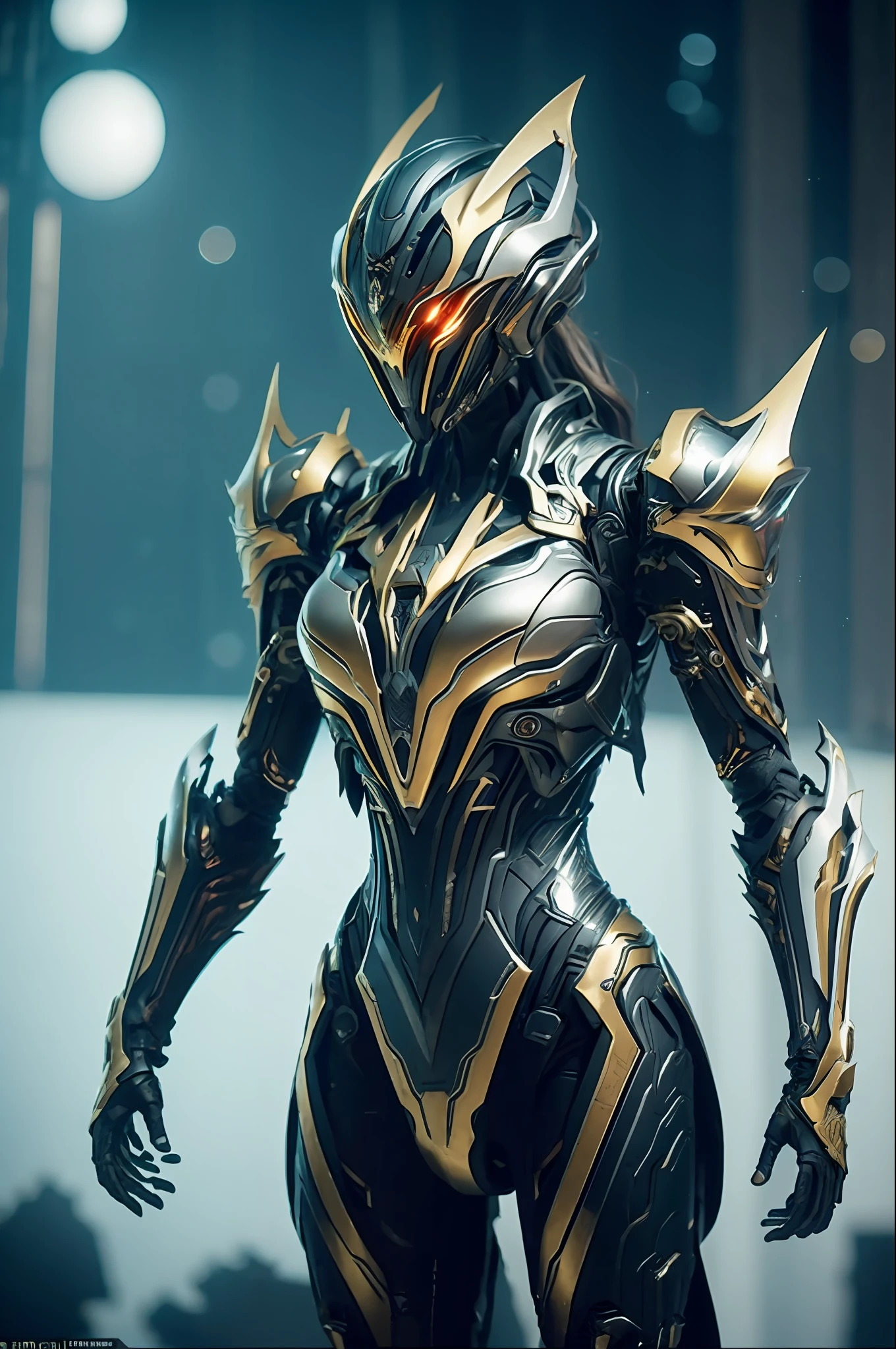 1 japanese girl, WARFRAME, intricate pattern, heavy metal, energy lines, faceless, glowing eyes, elegant, intense, blood red and black uniform, solo, modern, city, streets, dark clouds, thunderstorm, heavy rain, dramatic lighting, (masterpiece:1.2), best quality, high resolution, beautiful detailed, extremely detailed, perfect lighting,(full body, (dynamic pose), action pose), (rim lighting, studio lighting, distant moon light, night, bloom), (cinematic, best quality, masterpiece, ultra HD textures, highly detailed, hyper realistic, intricate detail, 8k, photorealistic, concept art, matte painting, autodesk maya, vray render, ray tracing, hdr), (dslr, full frame, 16mm focal length, f/8 aperture, dynamic perspective, dynamic angle, golden ratio, wide photography, wide field of view, deep depth of field, zoom out) techwear, urbansamurai 3d, realistic cyborg in a cyberhelmet head