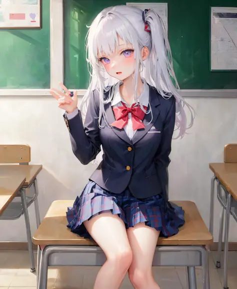 bright classroom,school uniform,1girl,
