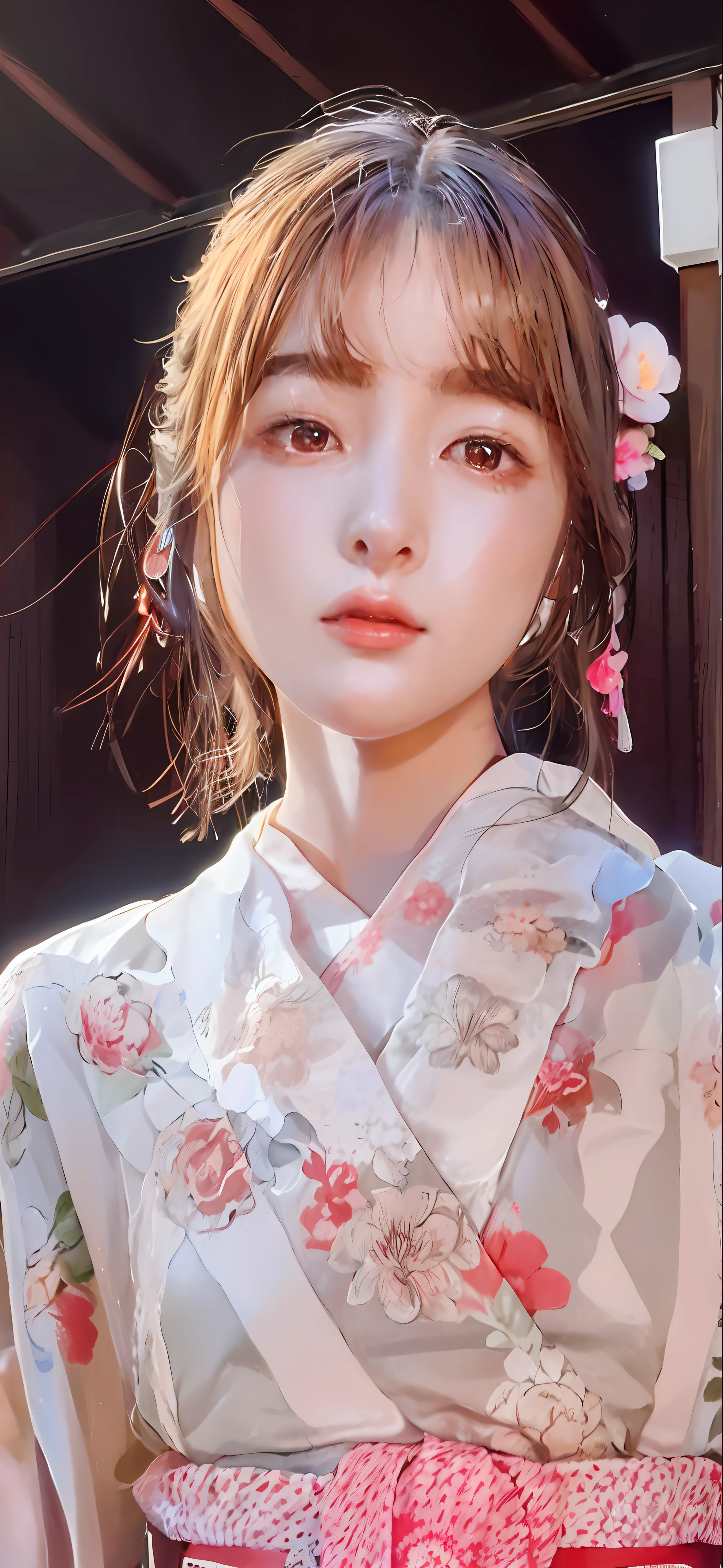 araffe woman in a kimono with a flower in her hair, beautiful japanese girls face, japaneese style, in kimono, wearing kimono, traditional japanese, japanese model, japanese clothes, japanese style, hanfu, shinsui ito, japanese kimono, sakimichan, 中 元 节, wearing a kimono, white hanfu