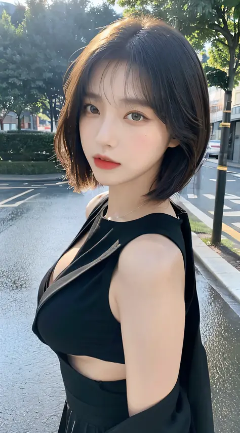 Arapei asian woman posing for photo in black dress, beautiful asian girl, xisen wu, asian girl, korean girl, girl cute thin face...