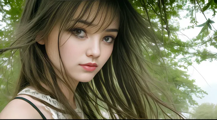 Stunning close-up portrait of a young and beautiful woman with RAW