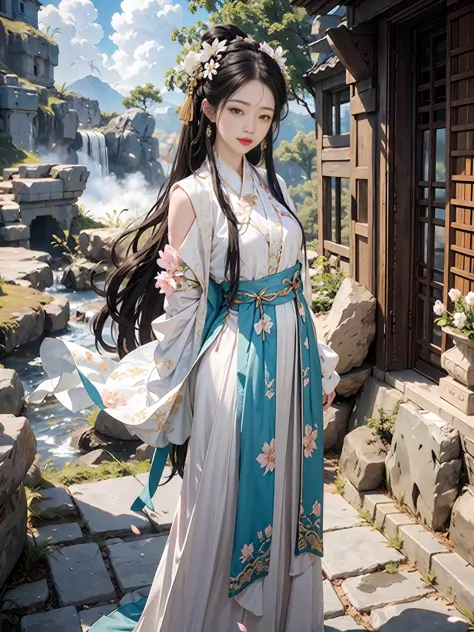 masterpiece,best quality,ancient
art,official art,aesthetic,
1girl, (full body: 1.2),solo, hanfu, dynamic posture,see through cl...