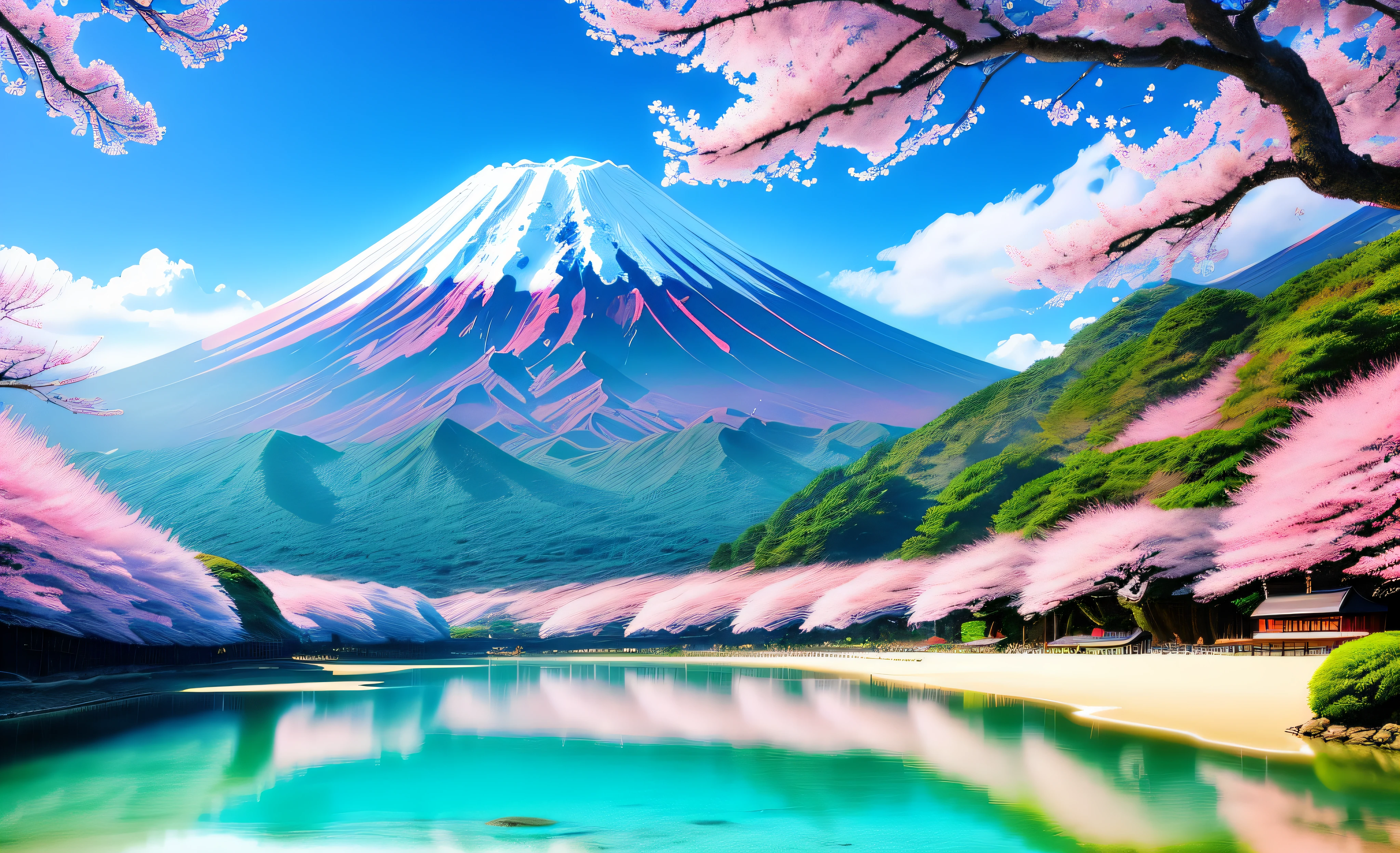 Anime, Landscape, Japan, Mount Fuji, Shrine, HD wallpaper | Peakpx