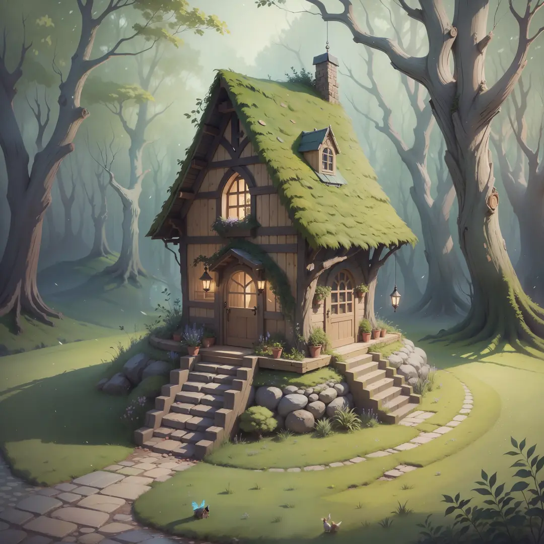 there is a book with a fairy house inside of it, a storybook illustration by Marie Bashkirtseff, pixabay contest winner, magical realism, storybook fantasy, fantasy book illustration, magic book, storybook art, story book, fantasy fairytale story, fantasy ...