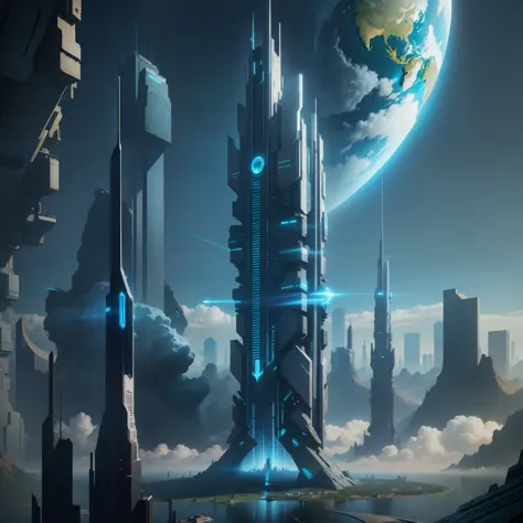 futuristic world cyberpunk sci-fi skyscraper top quality masterpiece fantasy earth universe