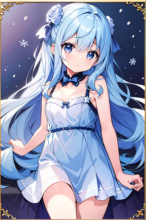 (MASTERPIECE), (Best Quality), (Super Detail), Official Art, One Girl, Lori with Pale Light Blue Hair, Petite Little Girl, Lori,...