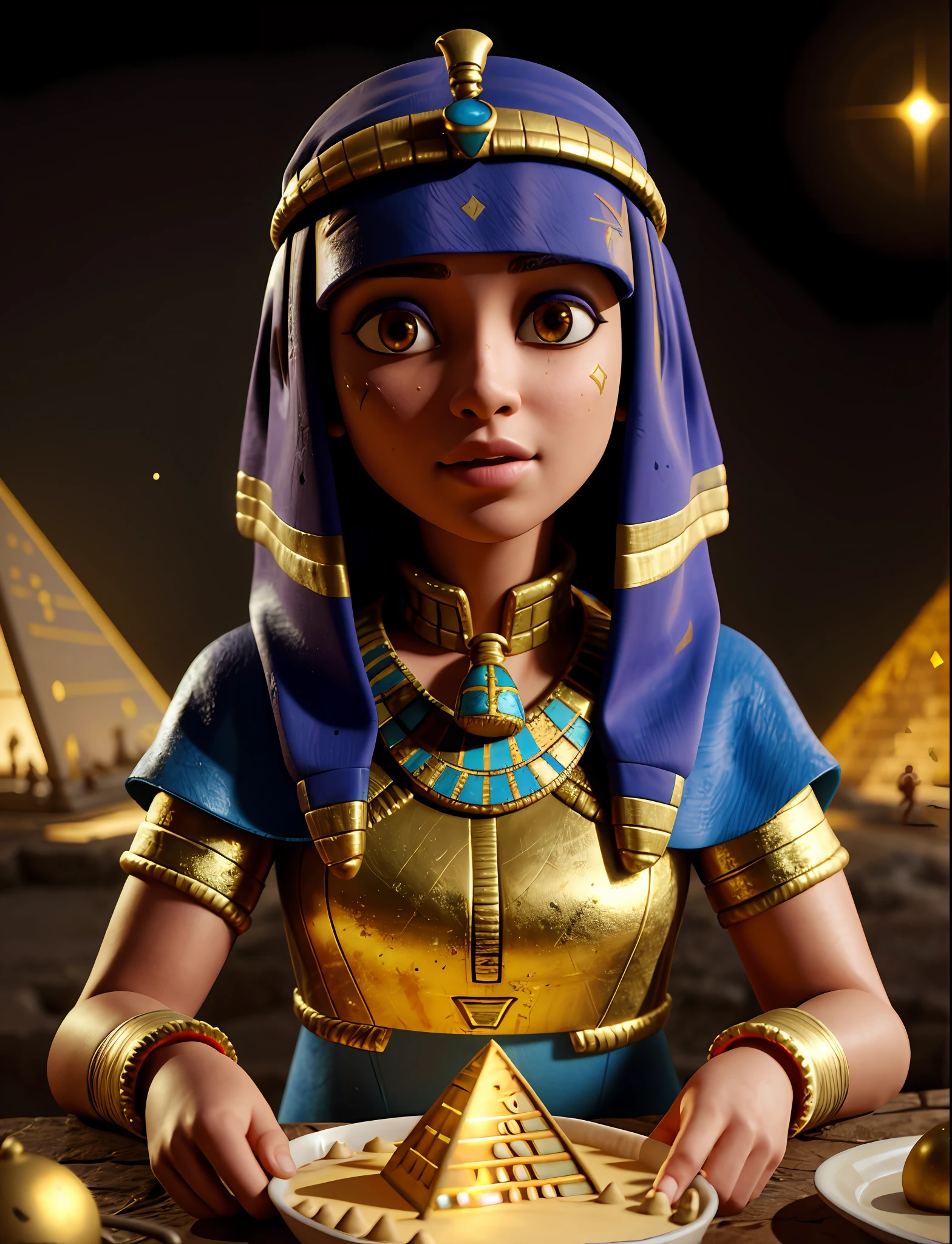 girls  adventuring in egyptian pyramid mummy treasure (masterpiece:1.2) (photorealistic:1.2) (bokeh) (best quality) (detailed skin) (intricate details) (8k) (high poly) (ray tracing) (claymation) (cinematic lighting) (sharp focus)