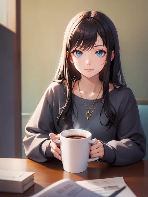 Holding a coffee cup