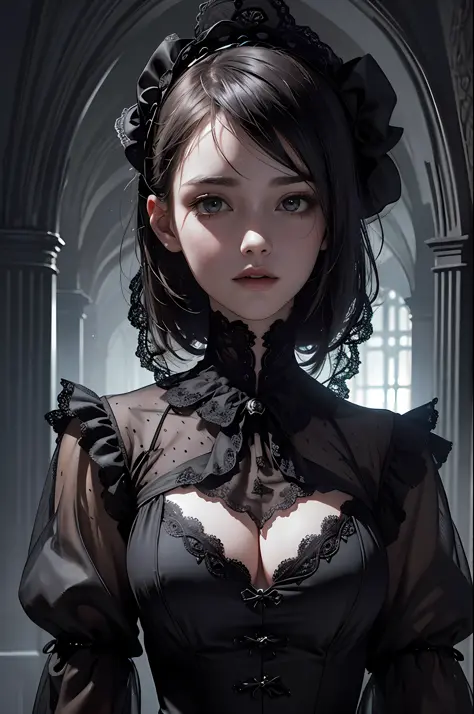 Gothic lady in anime style stock illustration. Illustration of anime -  277879642