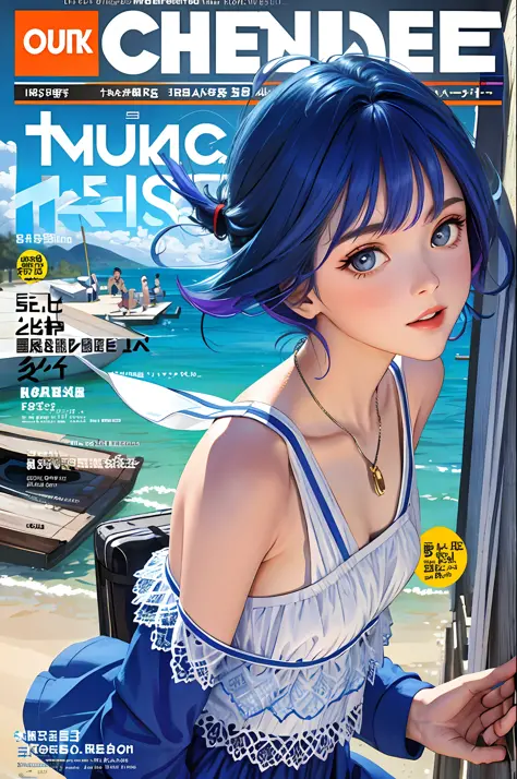 Masterpiece, Superb Style, Summer Dress, Colored Hair, Outdoor, Magazine Cover, Upper Body,