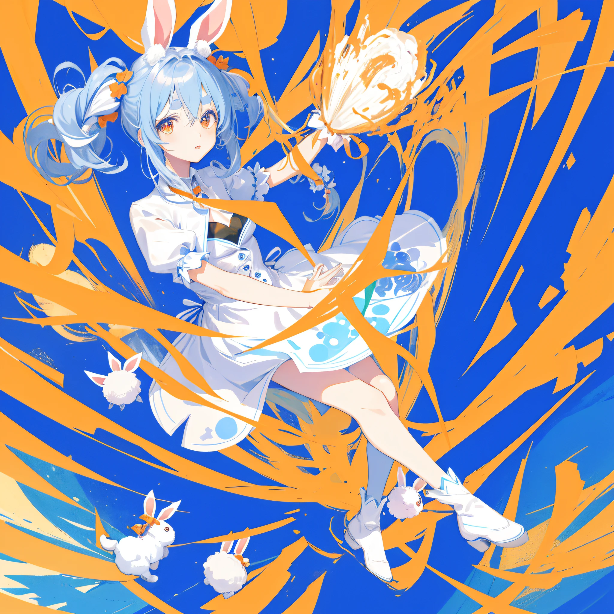 (人物: Usada Pekora), (flat color:0.9),(colorful:1.1),(masterpiece:1,2), best quality, masterpiece, highres, original, extremely detailed wallpaper, looking at viewer,,,1girl,solo,Bunny Girl,Portrait