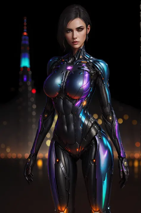 RAW, 1girl, colorful, full body shot, holographic nanosuit, (masterpiece, best quality), (detailed skin:1.3, detailed face:1.3),...