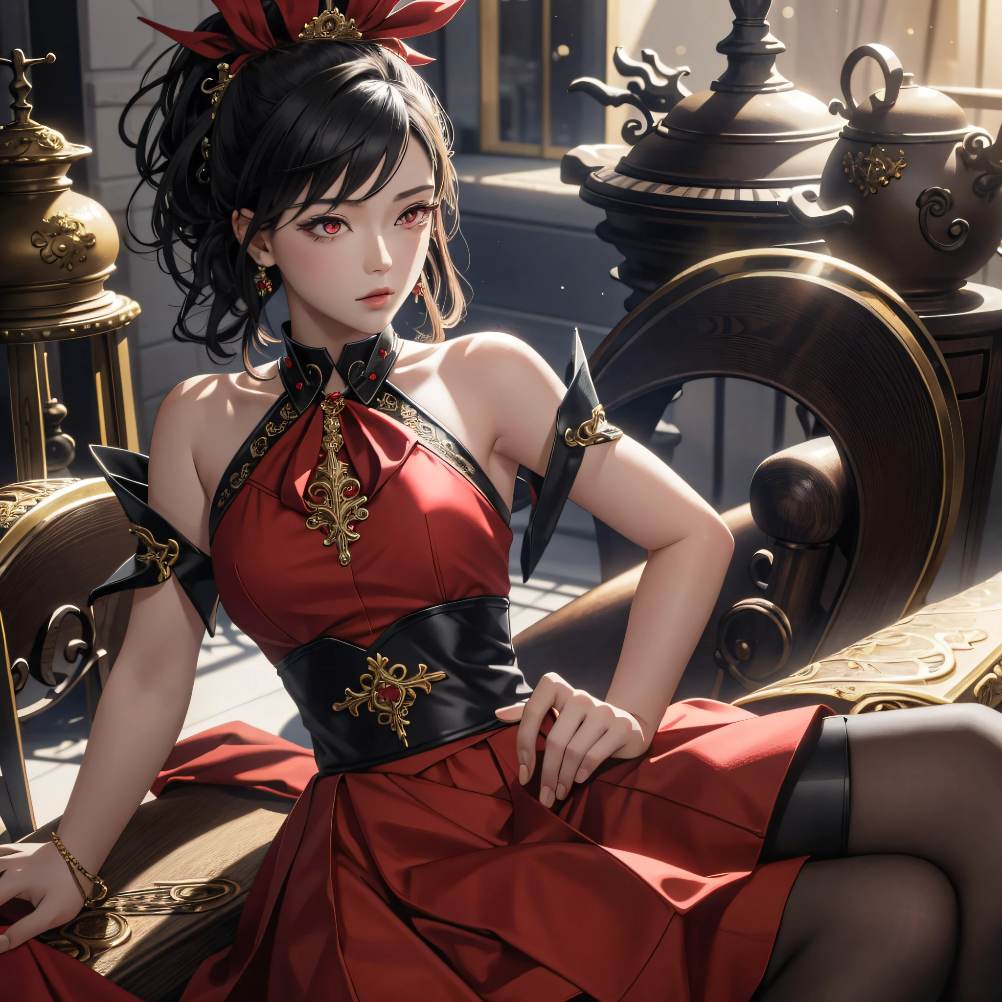 rew foto(masterpiece, best quality), intricate details, 8k, artstation, wallpaper, official art, screensaver, sharp focus, 1girl, ha Yuriy Zakhard Niji Emote, portrait, chibi, red eyes, shoulders up