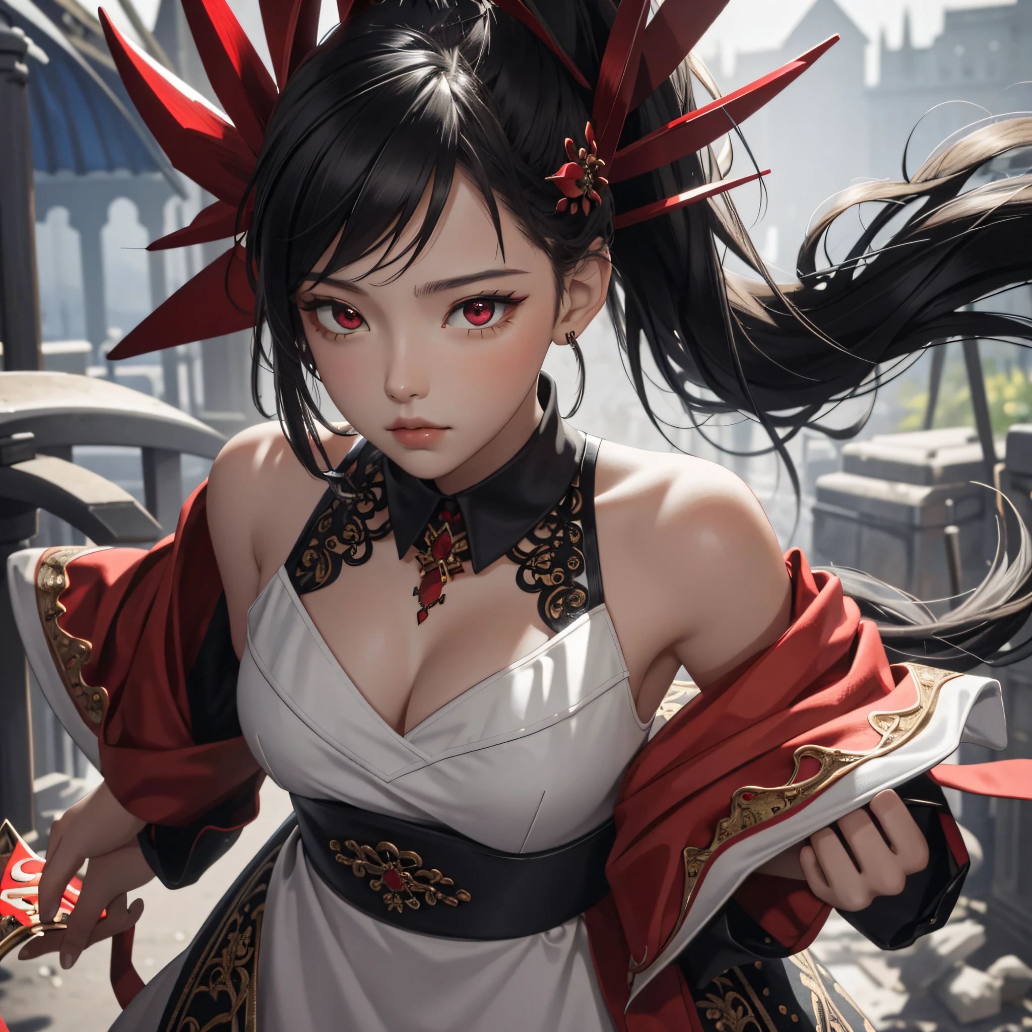 rew foto(masterpiece, best quality), intricate details, 8k, artstation, wallpaper, official art, screensaver, sharp focus, 1girl, ha Yuriy Zakhard Niji Emote, portrait, chibi, red eyes, shoulders up