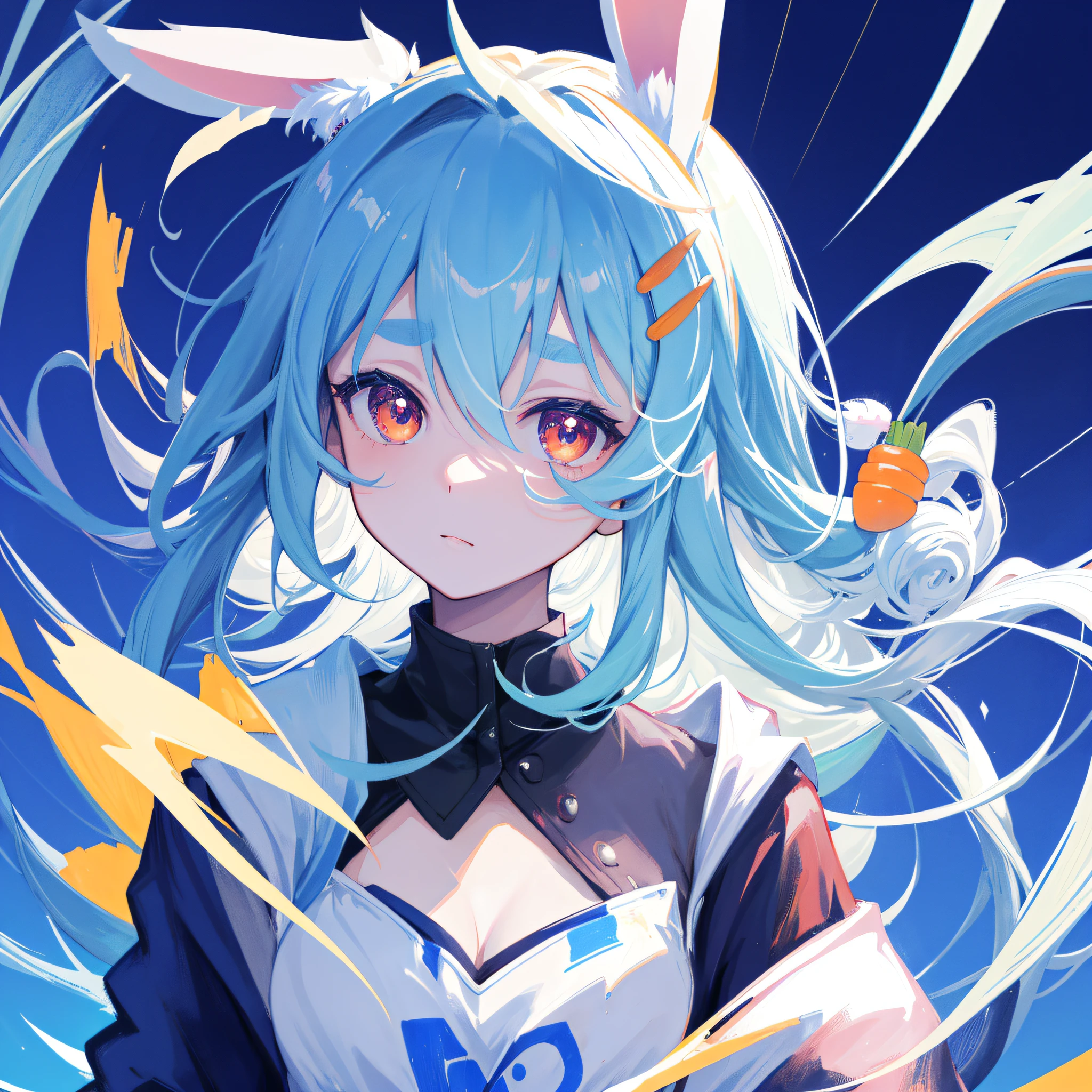 (figure: Used Pekora), (flat color:0.9),(colorful:1.1),(masterpiece:1,2), best quality, masterpiece, highres, original, extremely detailed wallpaper, looking at viewer,1girl,独奏,Portrait, close up portrait, bunny girl