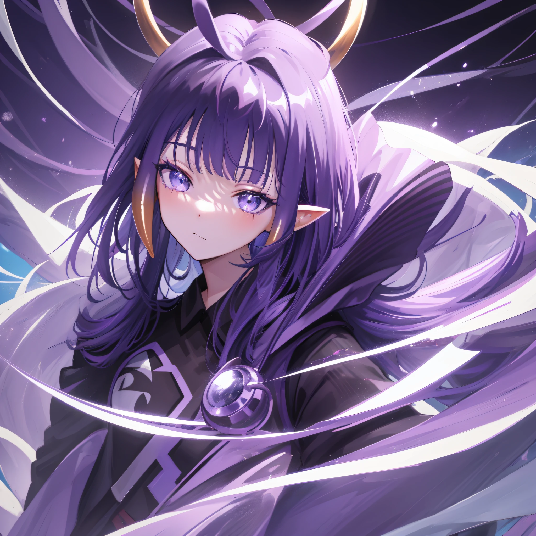 (figure: Ninomae Ina&#39;Nis), {purple hair}, tentacle hair,  purple eyes,  (masterpiece:1.2), 1girl, 独奏, best quality, shiny skin, hyper detailed ultra high res, cute, looking at viewer, extremely detailed wallpaper, close up portrait,